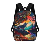 sinyumoney Whispering Moonlit Forest -1 Sac À Dos Scolaire Pour Enfants, Imprimé En 3D, Tendance Et Décontracté, Pour Garçons, Élèves Du Primaire Et Du Collège 17inch