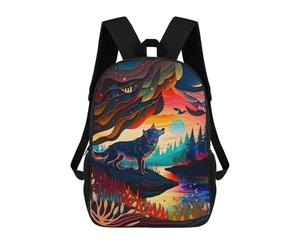 sinyumoney Whispering Moonlit Forest -1 Sac À Dos Scolaire Pour Enfants, Imprimé En 3D, Tendance Et Décontracté, Pour Garçons, Élèves Du Primaire Et Du Collège 17inch