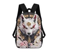 sinyumoney White Akita Dog with Katana Animal Sac À Dos Scolaire Pour Enfants, Imprimé En 3D, Tendance Et Décontracté, Pour Garçons, Élèves Du Primaire Et Du Collège 17inch
