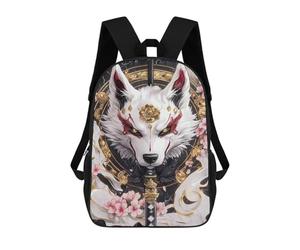 sinyumoney White Akita Dog with Katana Animal Sac À Dos Scolaire Pour Enfants, Imprimé En 3D, Tendance Et Décontracté, Pour Garçons, Élèves Du Primaire Et Du Collège 17inch