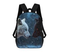 sinyumoney White And Black Wolves in Snow Sac À Dos Enfant Fille 3D, Sac D'école, Sac À Dos Pour Tout-petits, Sac À Dos Décontracté, Sac À Livres Tendance 17inch