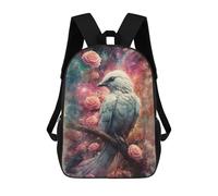 sinyumoney White Bird And Roses Sac À Dos Enfant Tendance Et Amusant, Sac À Dos Pour Garçons Et Adolescents, Sac D'école Imprimé En 3D Pour Garçons 17inch