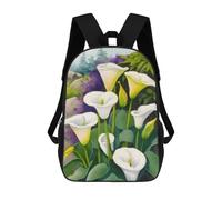 sinyumoney White Calla Lily Flowers 17inch Sac À Dos Scolaire Imprimé En 3D Pour Enfants, Style Décontracté Et Tendance, Idéal Pour Les Voyages Et Les Études.
