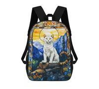 sinyumoney White Cat Sacs À Dos Imprimés En 3D Pour Enfants, Sacs D'école Tendance Pour Garçons, Sacs De Voyage, Sacs Scolaires Pour Élèves Du Primaire 17inch