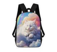 sinyumoney White Cat Sleeping Clouds Sacs À Dos Scolaires Pour Enfants, Sac D'école Tendance, Sac D'école Imprimé En 3D Pour Garçons, Élèves Du Primaire Et Du Collège 17inch