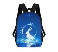 sinyumoney White Celestial Rabbit Sac À Dos Scolaire Pour Adolescents, Imprimé En 3D, Ajustable, À Poches Tendance, Pour Enfants, Garçons, Filles, Étudiants Et Adolescents 17inch