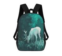 sinyumoney White Deer in Forest Sac À Dos Enfant, Cartable Imprimé En 3D Pour Garçons Et Adolescents 17inch