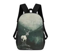 sinyumoney White Deer in Mountain Landscape Sac À Dos Scolaire Imprimé En 3D Pour Garçons Et Filles, Sac À Dos Pour Ordinateur Portable Pour Enfants/étudiants/adultes 17inch