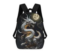 sinyumoney White Dragon Moonlit Night Sac À Dos En Peluche À Motif Dessin Animé, Sac À Dos 3D Pour Enfants, Idée Cadeau D'anniversaire Pour Garçons Et Filles 17inch