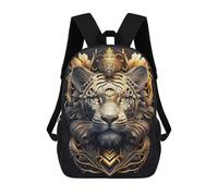 sinyumoney White Golden Tiger King Sacs À Dos Pour Enfants, Sac À Dos Scolaire Imprimé En 3D Pour Enfants, Sac À Dos De Voyage, Sac À Livres Pour Enfants 17inch Sac D'école