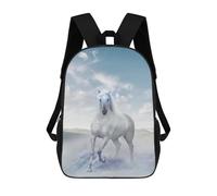 sinyumoney White Horse in Desert Sky Sacs À Dos Scolaires Pour Enfants, Sac D'école Imprimé En 3D Pour Garçons, Élèves Du Primaire Et Du Collège 17inch