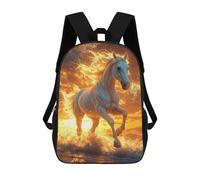 sinyumoney White Horse Sunset Sacs À Dos Pour Enfants, Cartables Imprimés En 3D, Sacs À Dos Pour Élèves Du Primaire Et Du Collège (garçons Et Filles) 17inch