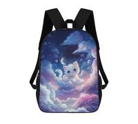 sinyumoney White Kitten Dreamworld Sac À Dos Scolaire Pour Enfants 17 Pouces, Sac À Dos Décontracté Pour Les Voyages, Grand Sac À Dos De Jour Pour Garçons Et Filles 17inch