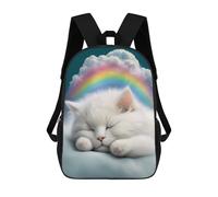 sinyumoney White Kitten Sleeping Sacs À Dos Scolaires Pour Enfants, Sac D'école Tendance, Sac D'école Imprimé En 3D Pour Garçons, Élèves Du Primaire Et Du Collège 17inch