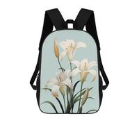 sinyumoney White Lily Easter Flower Sac À Dos Imprimé En 3D Pour Garçons, Sac D'école Grande Capacité, Sac De Voyage, Sac À Livres, Sac D'école Pour Garçons, Mochila 17inch