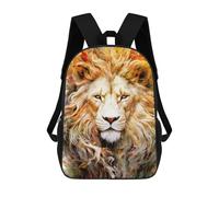 sinyumoney White Lion Animal Art Sac À Dos Scolaire Imprimé En 3D, Sac À Dos Décontracté Pour Enfants, Sac D'école Imprimé En 3D Pour Garçons, Primaire Et Collège 17inch