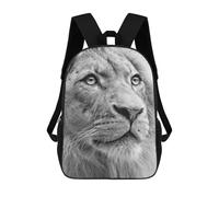 sinyumoney White Lion Face Poster Sacs À Dos Imprimés En 3D Pour Enfants 17inch Sacs À Dos Tendance Et Décontractés Pour La Journée, Sacs De Voyage, Sacs À Dos D'extérieur Pour Garçons Et Filles