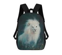 sinyumoney White Lion Portrait Sacs À Dos Pour Enfants, Sac À Dos Scolaire, Sac À Dos Imprimé En 3D Pour Enfants, Sac À Dos De Voyage, Sac À Livres, Sac D'école Pour Enfants 17inch