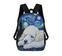 sinyumoney White Poodle Puppy Sleeping Sacs À Dos Pour Enfants 17inch Sac À Dos Scolaire, Sac Imprimé En 3D, Cartable Pour Enfants, Sac De Voyage, Sac À Dos Garçon Fille, Sac D'école Pour Enfants
