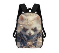 sinyumoney White Raccoon with Flowers Sacs À Dos Imprimés En 3D Pour Enfants, Sacs D'école Tendance Pour Garçons, Élèves Du Primaire Et Du Collège 17inch