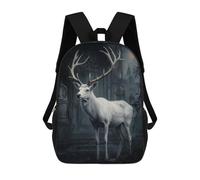 sinyumoney White Stag in Ruins Sacs À Dos Pour Enfants, Sac D'école Imprimé En 3D, Cartable Pour Enfants, Sac De Voyage, Sac À Dos Garçon Fille, Sac D'école Pour Enfants 17inch