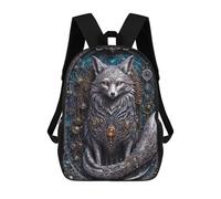 sinyumoney White Steampunk Fox Sac À Dos Scolaire Pour Filles Et Garçons, Grande Capacité, Léger, Pour Enfants Et Étudiants 17inch