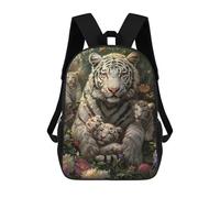 sinyumoney White Tiger Family in Jungle 17inch Sacs À Dos Scolaires Imprimés En 3D - Sacs À Dos Tendance Pour Garçons Du Primaire Et Du Collège