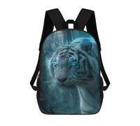 sinyumoney White Tiger in Misty Forest Sac À Dos Enfant, Cartable, Sac D'école, Motif Dessin Animé 3D, Sac Pour Ordinateur Portable, Pour Garçons Et Filles 17inch