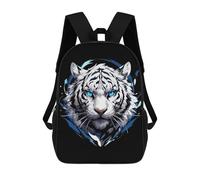 sinyumoney White Tiger Portrait with Blue Eyes Sac À Dos Scolaire Imprimé En 3D, Sac À Dos Décontracté Pour Enfants, Sac D'école Imprimé En 3D Pour Garçons, Primaire Et Collège 17inch