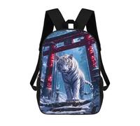 sinyumoney White Tiger Shrine Sac À Dos Enfant Fille 3D, Sac D'école, Sac À Dos Pour Tout-petits, Sac À Dos Décontracté, Sac À Livres Tendance 17inch