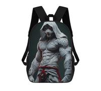 sinyumoney White Tiger Warrior Statue Sac À Dos Imprimé En 3D, Sac D'école Décontracté Et Tendance Pour Enfants, Sac D'école Pour Garçons, Collégiens 17inch