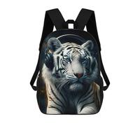 sinyumoney White Tiger with Headphones Sacs À Dos Scolaires Pour Garçons Et Filles, Sacs À Dos Décontractés Pour Le Sport, Sacs À Dos De Grande Capacité Pour L'école Primaire 17inch