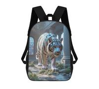 sinyumoney White Tiger with Iridescent Markings Sacs À Dos Scolaires Pour Enfants, Sac D'école Imprimé En 3D Pour Garçons, Élèves Du Primaire Et Du Collège 17inch
