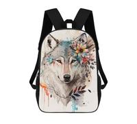 sinyumoney White Wolf Head 17inch Sacs À Dos Scolaires Imprimés En 3D - Sacs À Dos Tendance Pour Garçons Du Primaire Et Du Collège