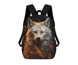 sinyumoney White Wolf in Gold Sac À Dos Scolaire Pour Adolescents, Imprimé En 3D, Ajustable, À Poches Tendance, Pour Enfants, Garçons, Filles, Étudiants Et Adolescents 17inch
