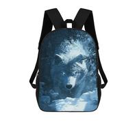 sinyumoney White Wolf in Snowy Forest Sac À Dos Scolaire Pour Enfants, 43 Cm (17 Pouces), Imprimé En 3D, Pour Garçons, Élèves Du Primaire Et Du Collège