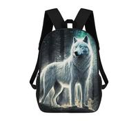 sinyumoney White Wolf Sac À Dos Pour Garçons Et Adolescents, Sacs À Dos Pour Filles, Sacs À Dos Pour Tout-petits, Sacs À Livres Pour L'école Primaire Et Le Collège 17inch