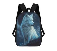 sinyumoney White Wolf with Blue Eyes Sacs À Dos Pour Enfants, Sac À Dos Scolaire, Sac À Dos Imprimé En 3D Pour Enfants, Sac À Dos De Voyage, Sac À Livres, Sac D'école Pour Enfants 17inch