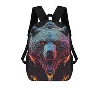 sinyumoney Wild Bear Sac À Dos Imprimé En 3D Pour Enfants, Sac D'école Grande Capacité, Sac De Voyage, Sac À Livres, Sac À Dos Scolaire Pour Enfants 17inch