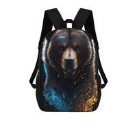 sinyumoney Wild Bear Splash Art Sac À Dos Pour Garçons Et Adolescents, Sacs À Dos Pour Filles, Sacs À Dos Pour Tout-petits, Sacs À Livres Pour L'école Primaire Et Le Collège 17inch