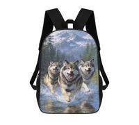 sinyumoney Wild Pack Running Through Water Sac À Dos Imprimé Pour Enfants, Sac D'école, Sac De Voyage Pour Adultes Et Enfants 17inch