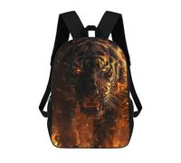 sinyumoney Wild Tiger on Fire Sac À Dos Enfant, Cartable, Sacs À Dos Scolaires Imprimés En 3D Pour Élèves Du Primaire Et Du Collège, Cadeau D'anniversaire Pour Adolescents 17inch