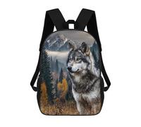 sinyumoney Wild Wolf in Autumn Forest Sac À Dos Scolaire Pour Enfants, Imprimé En 3D, Sac À Dos Tendance Pour Garçons, Élèves Du Primaire Et Du Collège 17inch