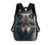 sinyumoney Wild Wolf Portrait Sac À Dos Scolaire Pour Enfants 17 Pouces, Sac À Dos Décontracté Pour Les Voyages, Grand Sac À Dos De Jour Pour Garçons Et Filles 17inch