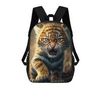 sinyumoney Wildcat's Roar Close-Up Portrait Sac À Dos Scolaire Pour Enfants, Grand Sac À Dos 3D, Cadeau Pour Enfants 17inch