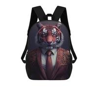 sinyumoney Wildly Dapper Tiger Suit Sacs À Dos Pour Enfants, Sac D'école Imprimé En 3D, Cartable Pour Enfants, Sac De Voyage, Sac À Dos Garçon Fille, Sac D'école Pour Enfants 17inch