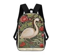 sinyumoney William Morris Swan Floral 17inch Sacs À Dos Scolaires Imprimés En 3D - Sacs À Dos Tendance Pour Garçons Du Primaire Et Du Collège