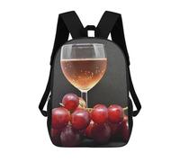 sinyumoney Wine And Grapes Sac À Dos, Cartable Imprimé En 3D, Sac À Goûter, Sac À Dos De Voyage, Sac À Dos Entre Amis, Sac À Dos Scolaire Pour Filles Et Garçons 17inch