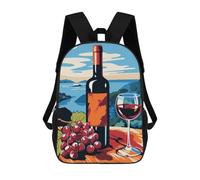 sinyumoney Wine And Grapes Still Life Sacs À Dos Pour Enfants, Cartables Imprimés En 3D, Sacs À Dos Pour Élèves Du Primaire Et Du Collège (garçons Et Filles) 17inch
