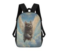 sinyumoney Winged Cat in The Sky Majestic Feline Tribute Sac À Dos Enfant, Sac D'école, Sac À Dos Imprimé 3D Avec Motif De Dessin Animé, Grande Capacité, Pour Garçons Et Filles 17inch